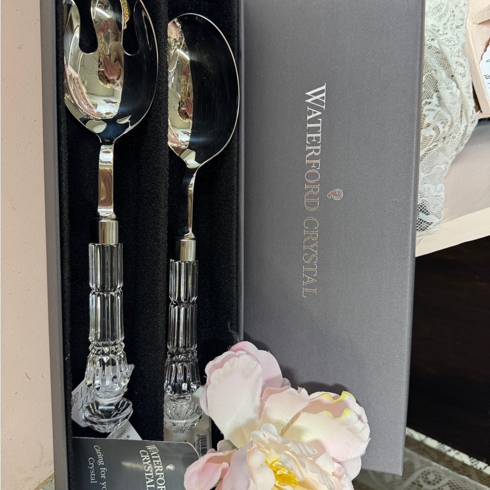 Waterford Crystal Serving Set with Silver Accents